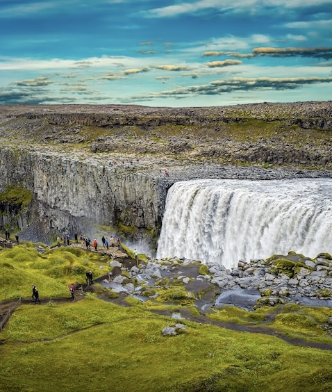 The Dettifoss waterfall in Iceland is one of the most powerful in all of Europe.